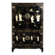 2 Cabinets chinois laqués noir, décor doré & incrustations de nacre