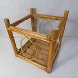 Vintage rattan sofa side table