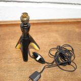 Tripod ceramic table lamp, bedside lamp, accent lamp, 50's