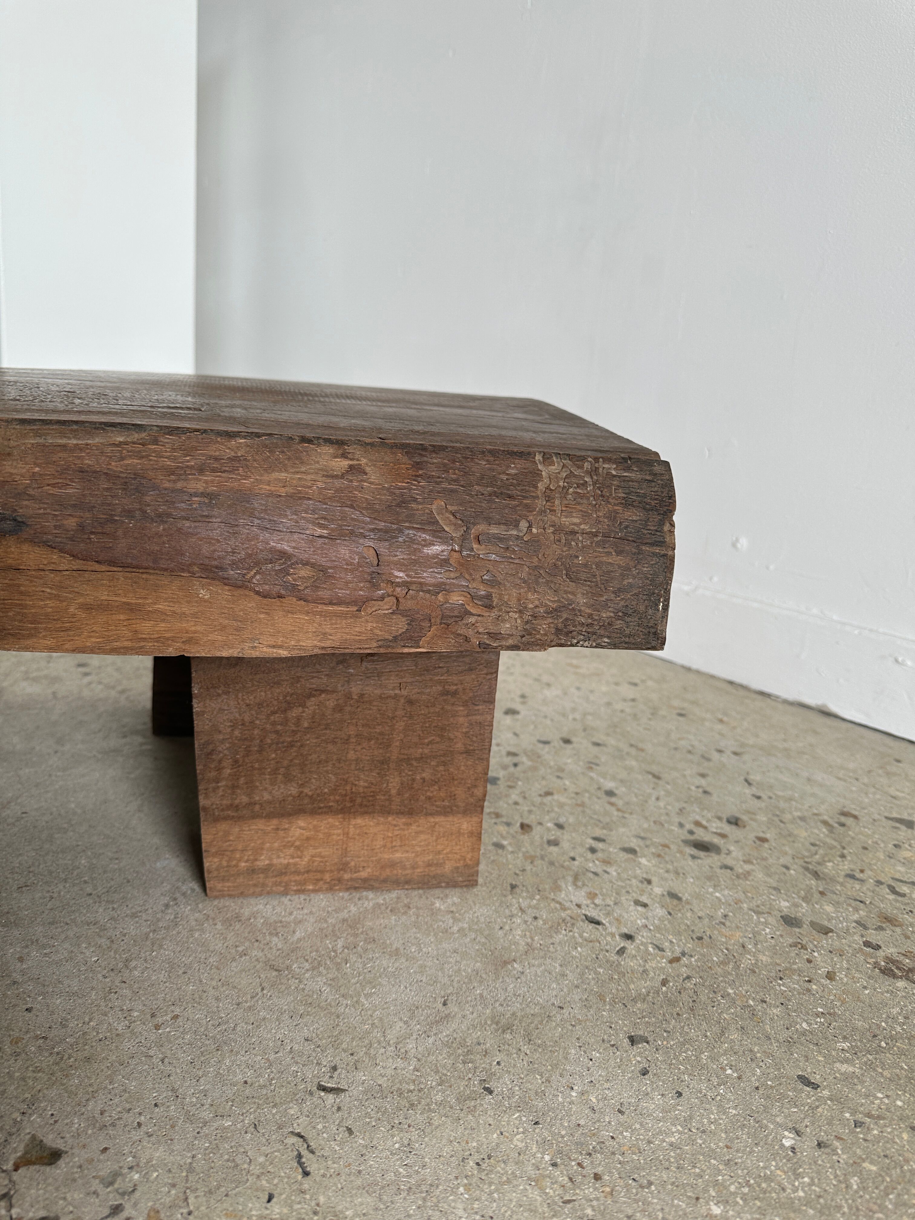 Asian solid wood quadripod brutalist coffee table H30 L81 l42