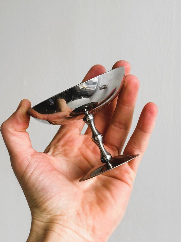 6 coupelles sur pied en inox style Letang Remy