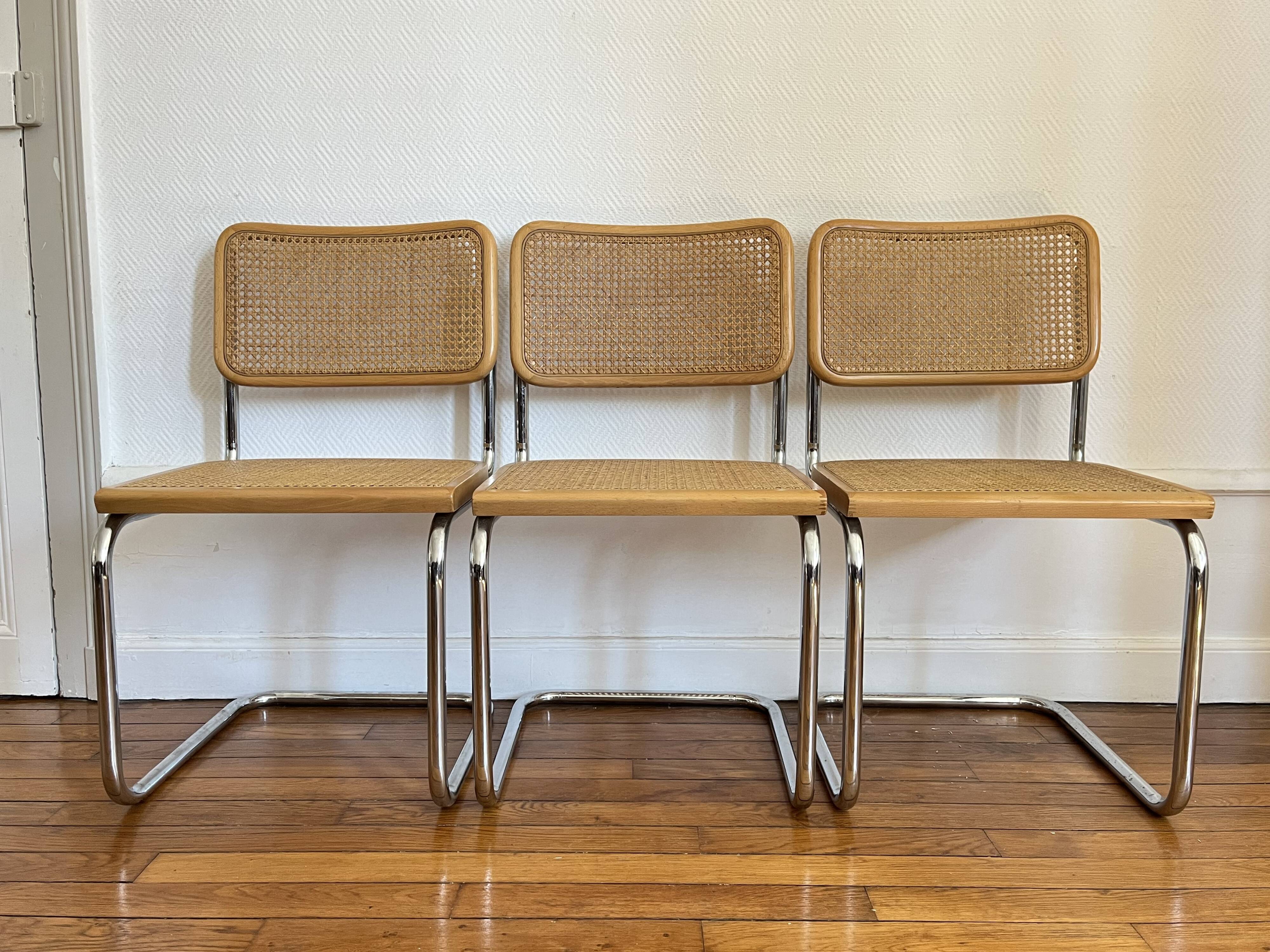 Lot of 3 ccesca b32 by marcel breuer made in italy