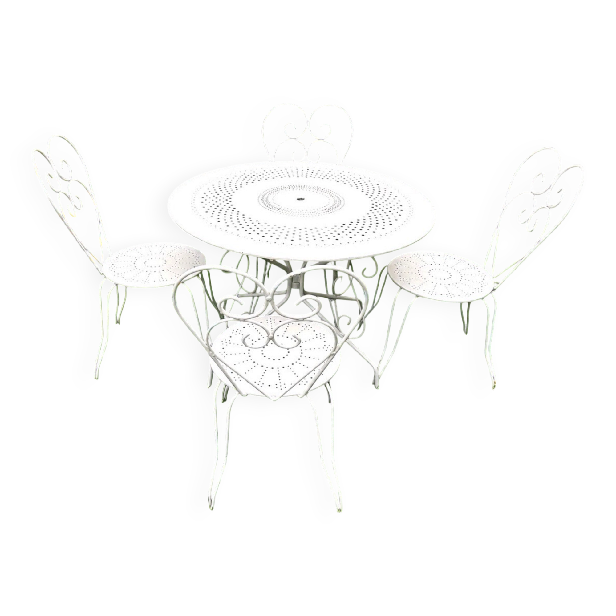 Retro garden furniture in wrought iron from the 1950s.