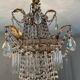 Large Montgolfière chandelier with crystal drops