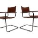 Set of 4 Bauhaus cantilever chairs cognac leather and chrome Design