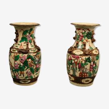 Paire de vases en porcelaine de nankin XlXème