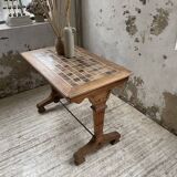 Walnut and tile bistro table 1890