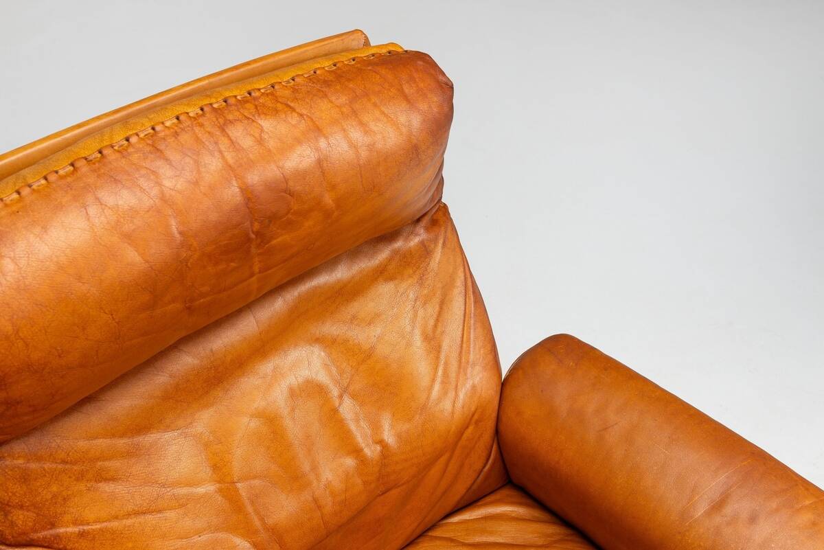 De Sede DS-31 high-back lounge chair in natural leather, Switzerland, 1970
