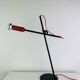 Lampe spot années 80, métal rouge et noir, vintage