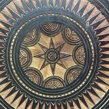 Octagonal carved wooden top