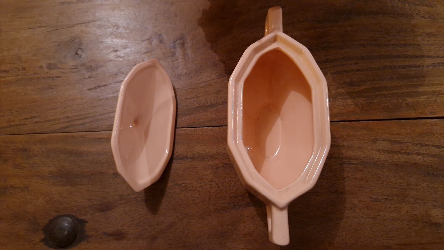 Longwy ceramic pink coffee tea set