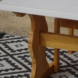 Pine table, white top