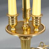 Empire Style Solid Bronze Bouillotte Lamp with Sheet Metal Shade