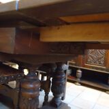 Dining table and 6 solid wood chairs from the 1950s.