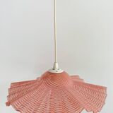 Pink molded glass pendant light