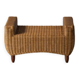 Stool, hocker in rattan and teak, Dutch design, 1970’s