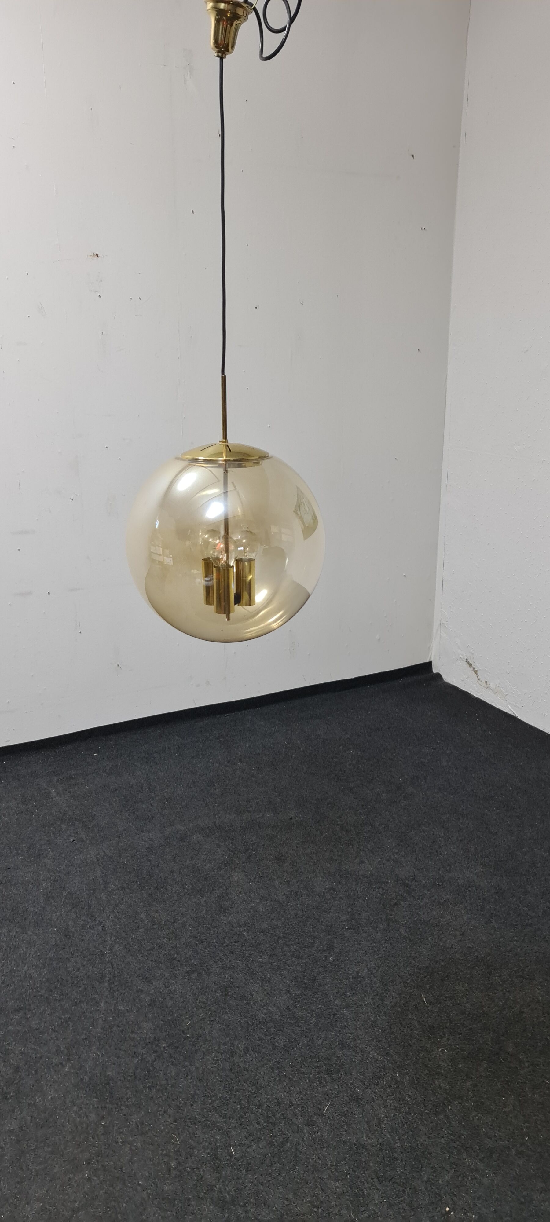Vintage smoked glass pendant light