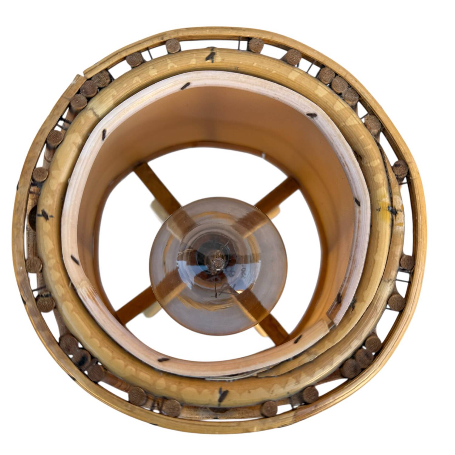 Set of 3 rattan lamps from the 1960s France