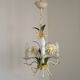 French Vintage Tied Bouquet Style Daisy Flower 3 Light Chandelier