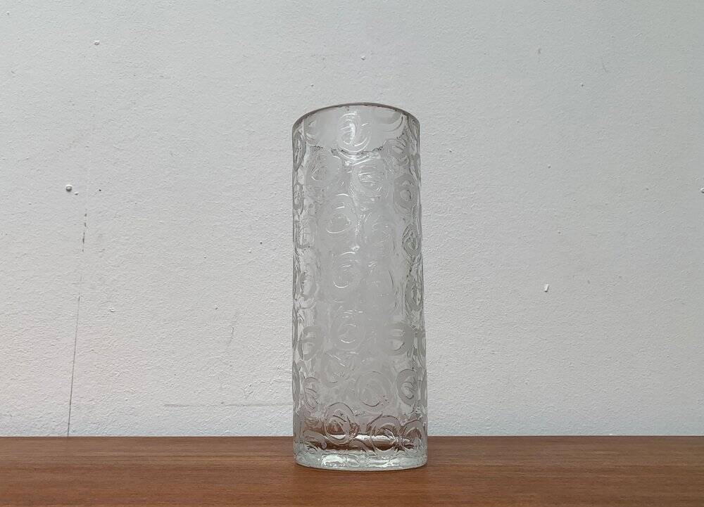 Large vase in raw glass, 1970s brutalism.