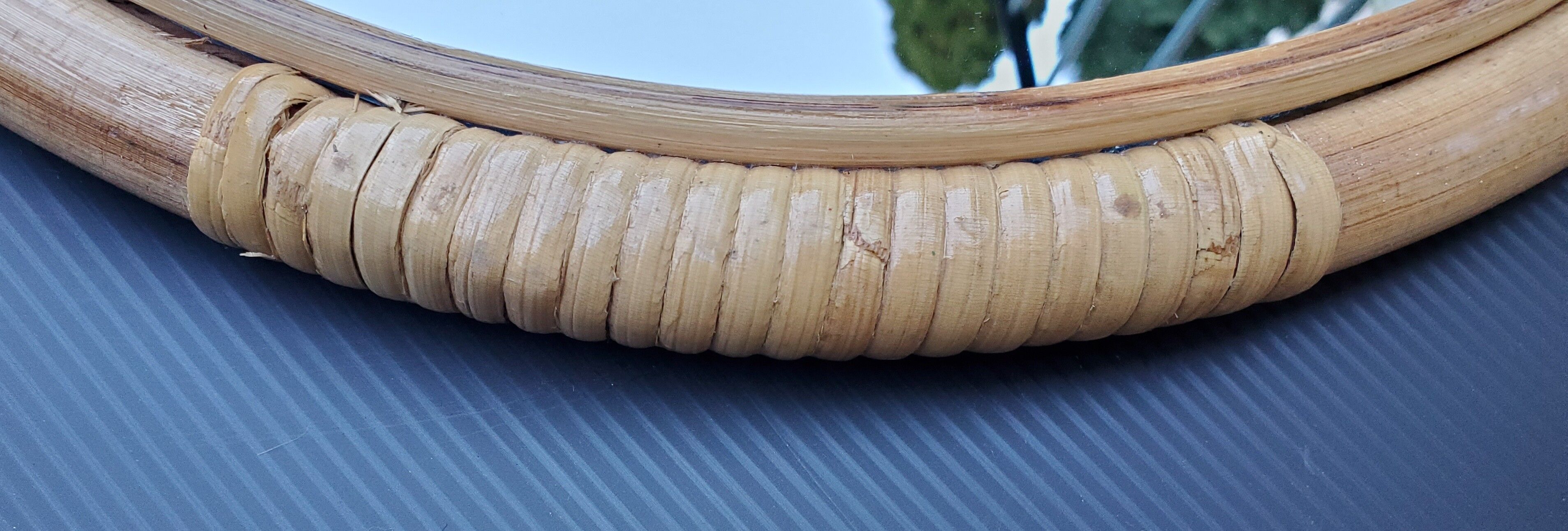 60 rattan mirror