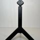 Pair of Modernist Black Iron Andirons with Diamond Finials and Angled Bases