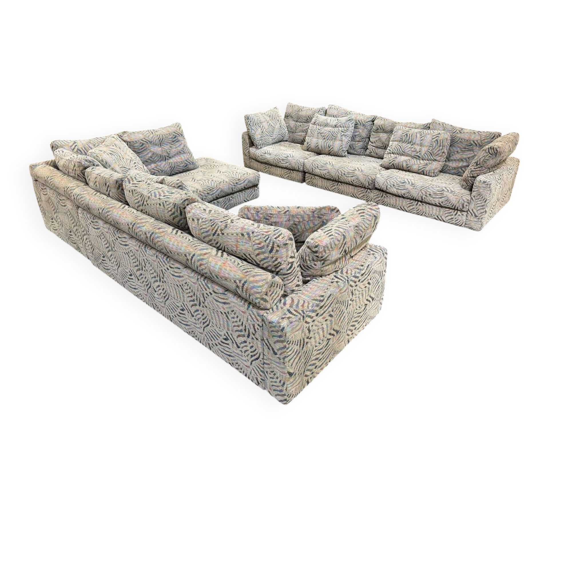 Modular sofa by Roche Bobois from the 1980s in fabric, 2 modules.