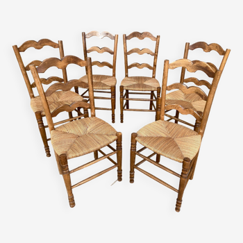 6 chaises provencale années 50