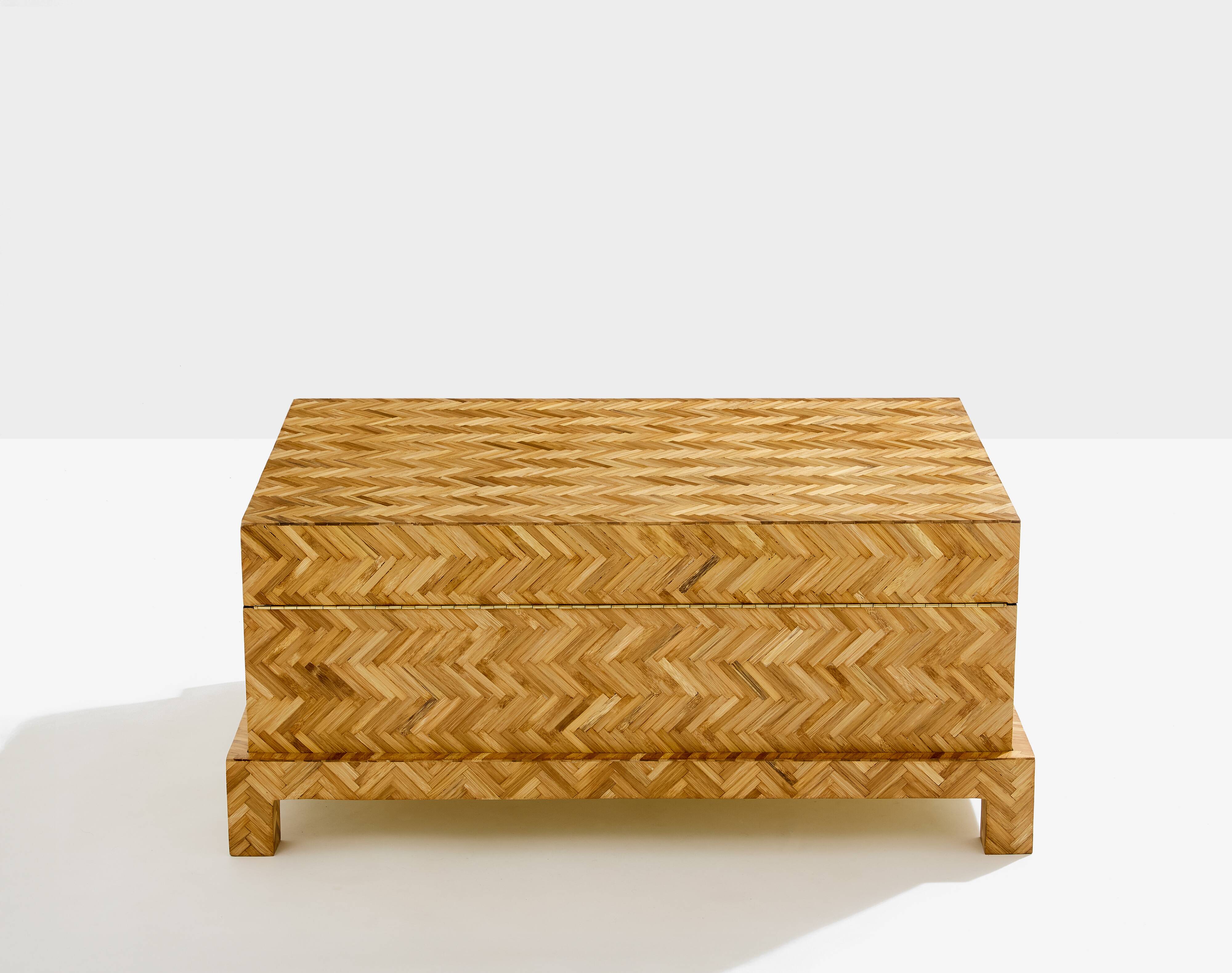 Bamboo and brass marquetry chest, Maison & Jardin Gallery, 1970