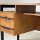 Vintage oak and black wood desk from the 60s