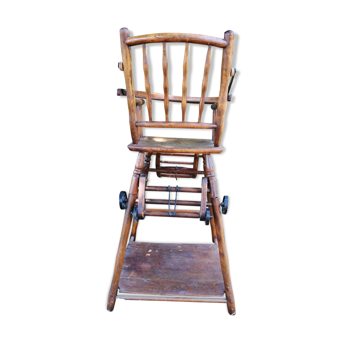 Antique folding high chair
