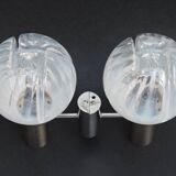 Pair of wall lamps Mazzega opalescent Murano Italy