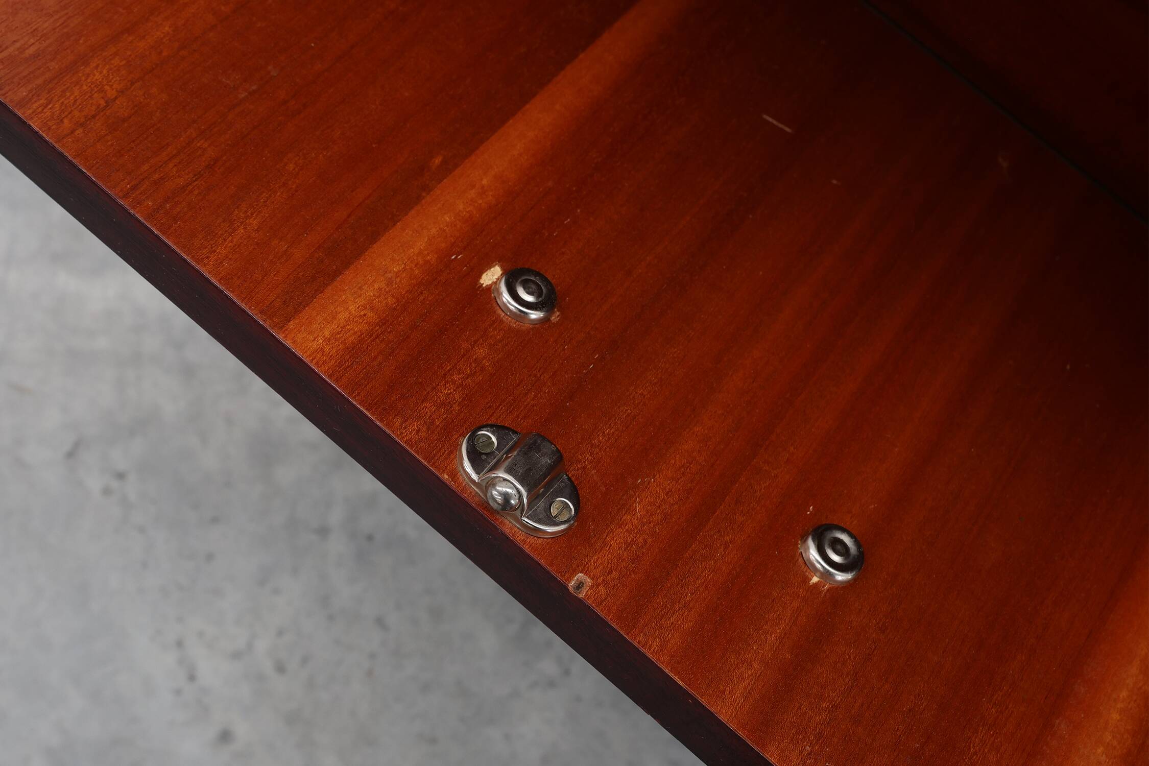 Pair vintage nightstands in wood veneer, Belgium 1950s