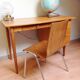 Multiplied wooden chair and chrome feet, vintage 60/70s