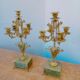 Two onyx candle holders