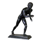Bronze Grand Tour, un des deux coureurs de la Villa des Papyri, patine noire vers 1880