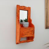 Vintage teak barber mirror 50s