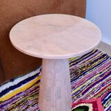 Minimalist natural pink marble side table