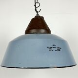 Industrial Grey Enamel and Cast Iron Pendant Light, 1960s