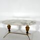 Vintage brass and marble coffee table. Italy 1950s
