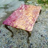 Coffee table Louis XV pink marble