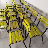 18 yellow metal bistro chairs