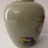 Japan polychrome vase and celadon XIX Naniwaya Okita Japan Nippon