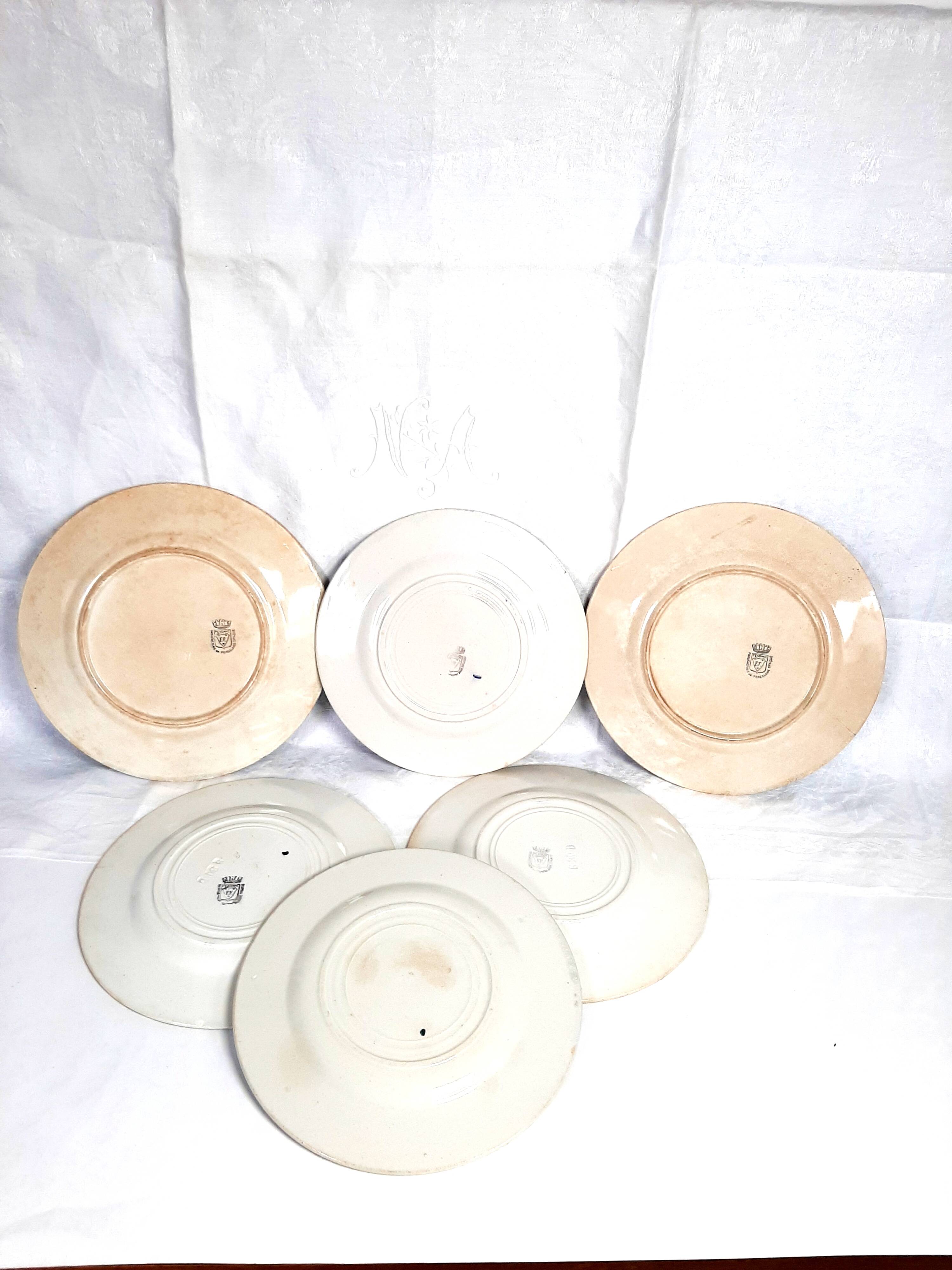 Antique plates from the Fenal Frères Pexonne factory.