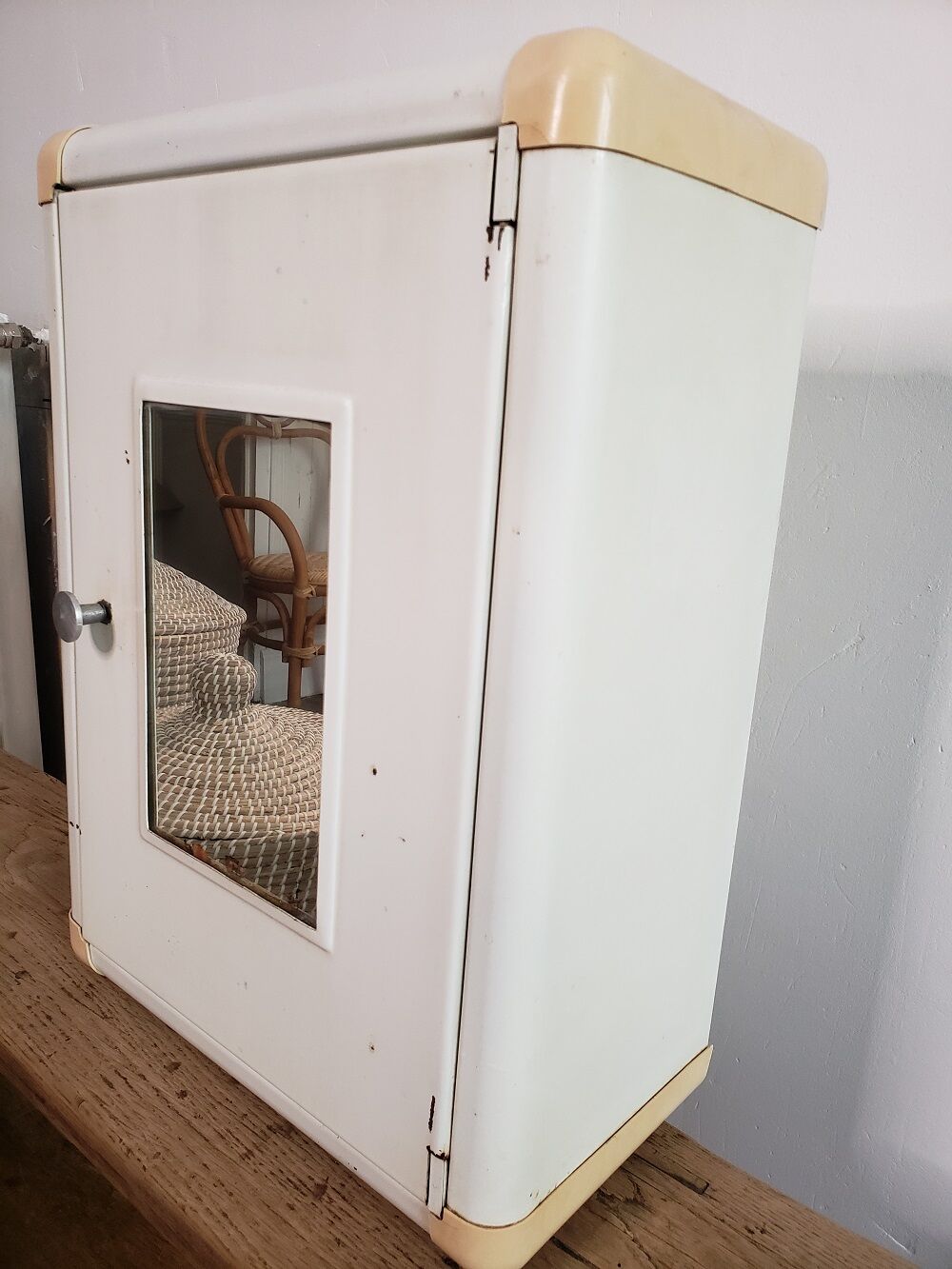 Metal pharmacy cabinet