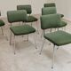 André Simard green velvet chairs for Airborne 1960, set of 6