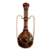 Vintage amber glass, brass and scoubidou carafe