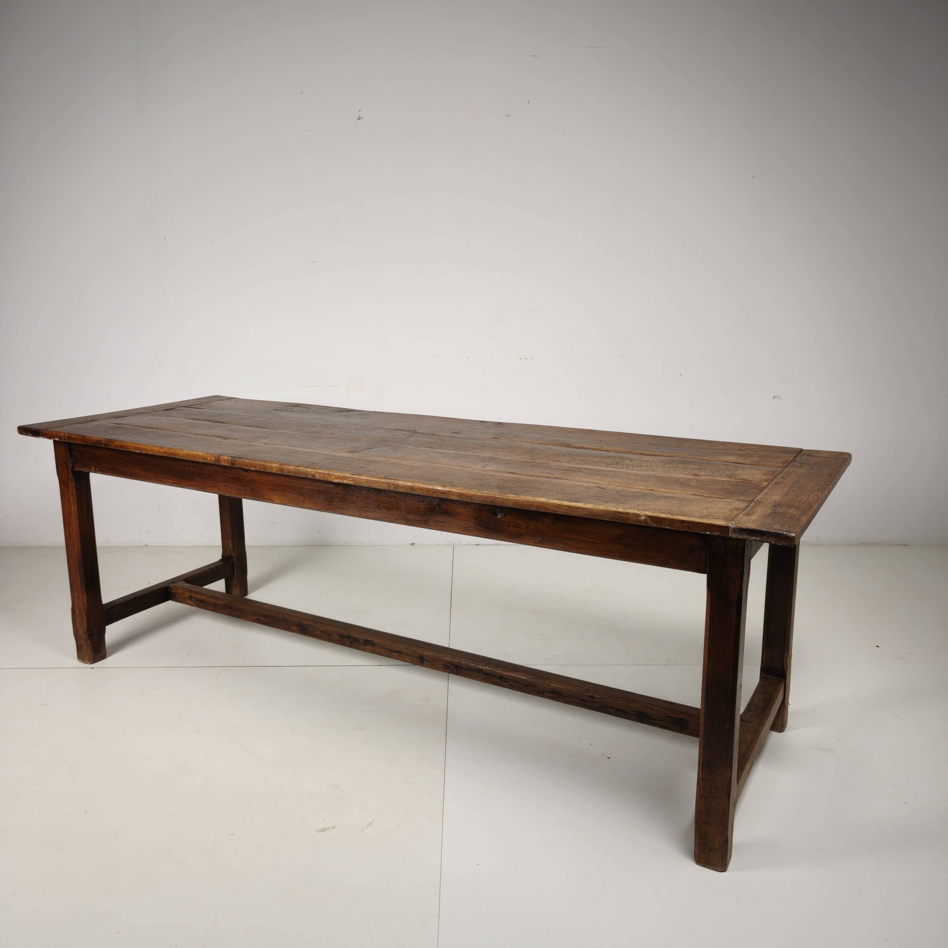 French Oak Farmhouse Table, 19th Century