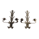 Pair of brutalist candle holder sconces