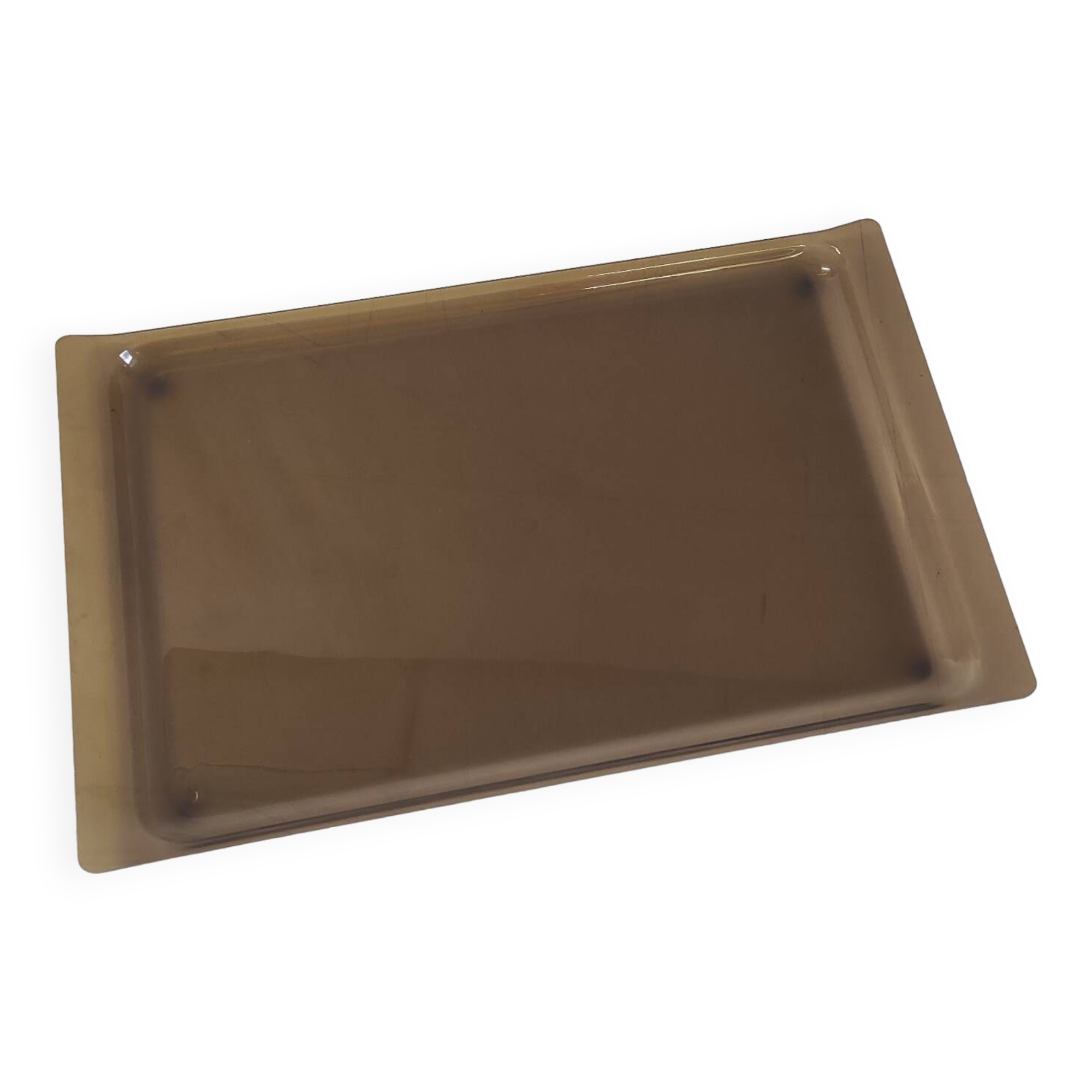 Serving tray in smoked plexiglass - 1970s